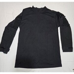 Voodoo Tactical Combat Black Long Sleeve Shirt Mens Medium Zip Pockets Pad Elbow